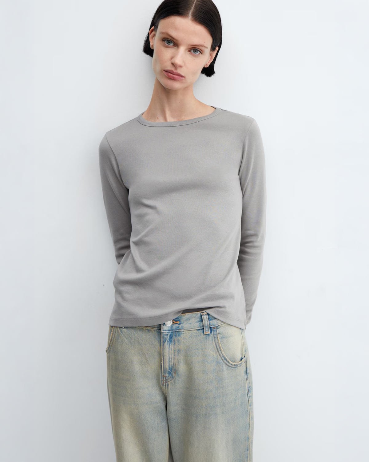 Long sleeve cotton t-shirt